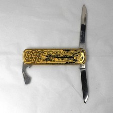 Vintage EKA Volvo Folding Knife Sweden Coat of Arms 3" Pocket *Enamel Wear*