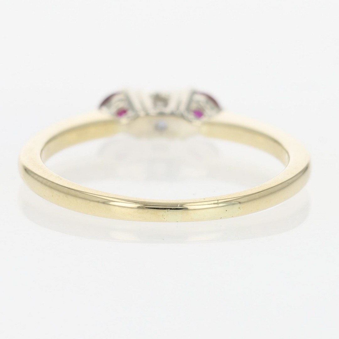 .47ctw Round Cut Diamond and Ruby Three-Stone Rin… - image 5