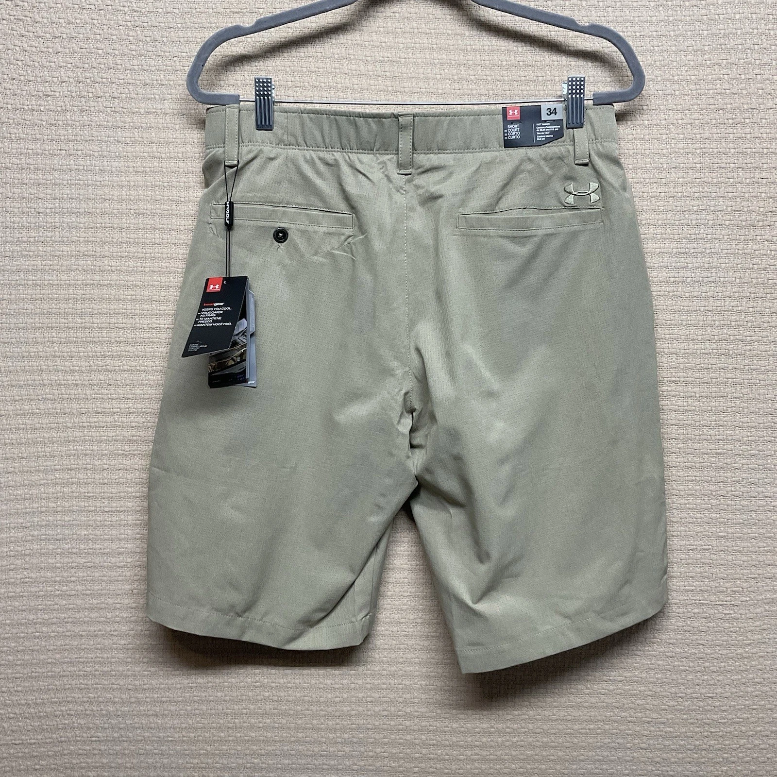 Under Armour Golf Shorts Mens 34 Khakis Performance Stretch Heatgear Hiking