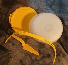 Tupperware Kids Tupper Toys Mini Cake Carrier Handle 1498 1499 1500 1501 Yellow