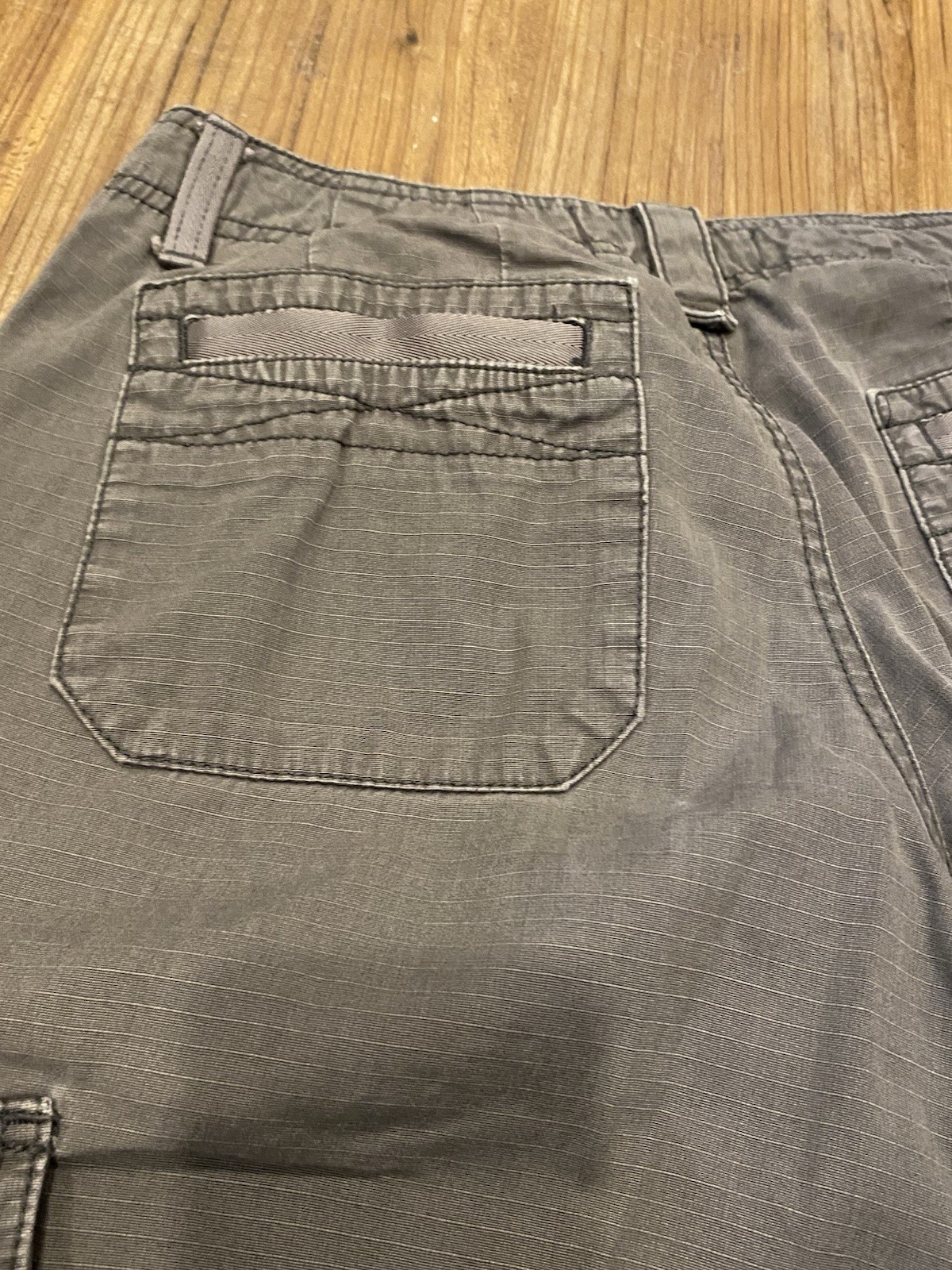 VINTAGE Eddie Bauer Gray Ripstop Fleece Lined Cargo Hiking Pants Sz 6 Petite image 10