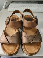 Eurosoft Sofft Womens Galiana Sandals Slingback Strappy Brown Metallic Vegan 7.5