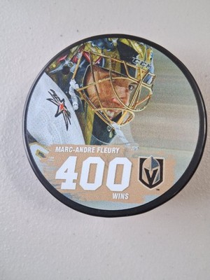 MARC-ANDRE FLEURY 400TH WIN VEGAS GOLDEN KNIGHTS PUCK RARE LIMITED EDITION 