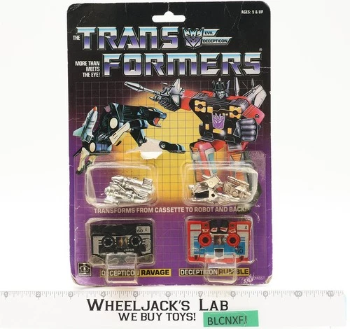 Ravage & Rumble 100% Complete W/CARDBACK & BUBBLE 1985 G1 Transformers Vintage