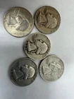 silver washington quarters lot of 5