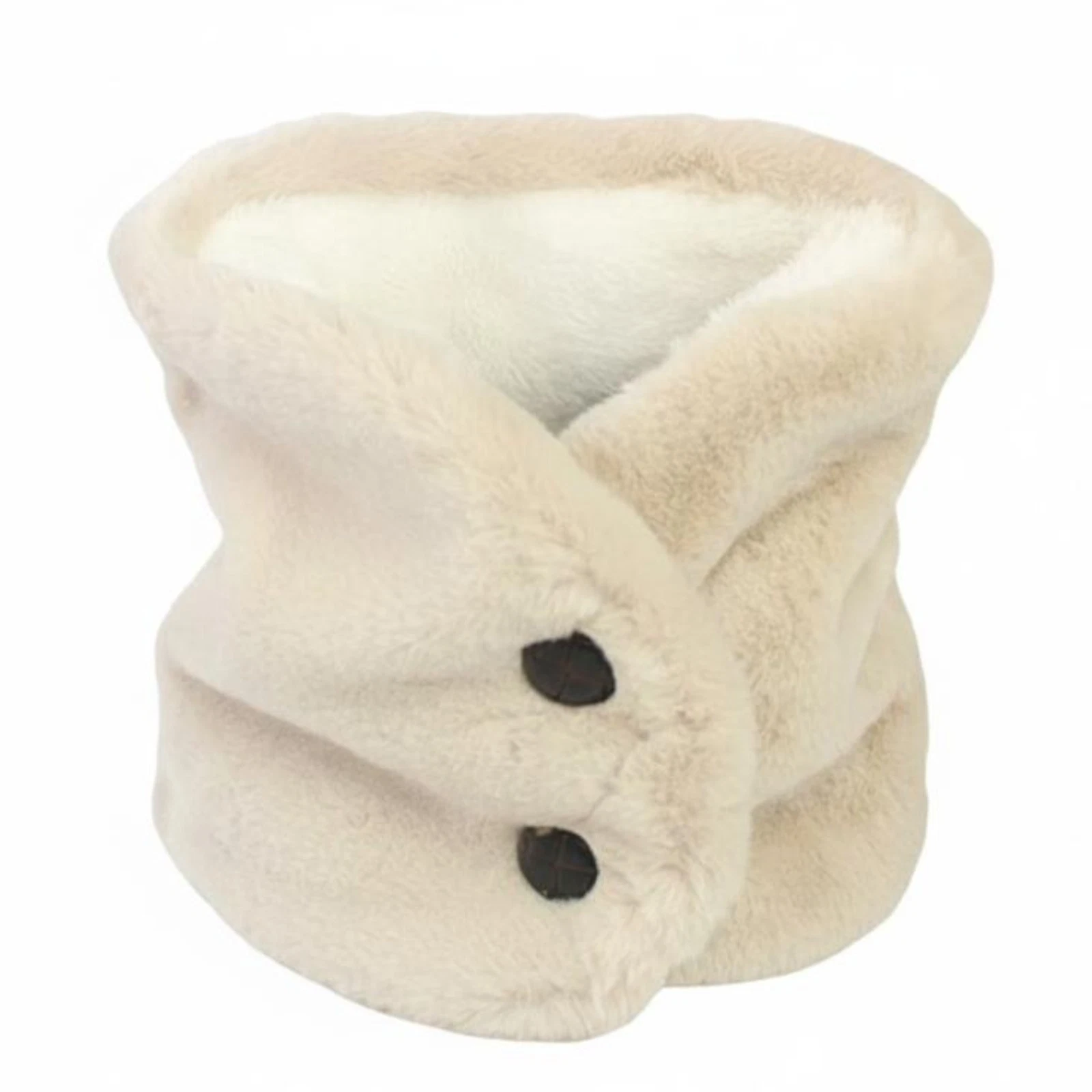 Women's Soft Neck Warmer, Faux Button Scarf, Winter