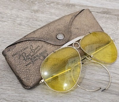Vintage RAY-BAN B & L 1/10 12K GF Kalichrome Shooting Aviator Sunglasses (READ)