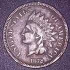 1872 INDIAN HEAD CENT 1C , F GRADE