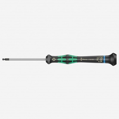 Wera 118106 7/64'' x 60mm Kraftform Micro Ball End Hex Precision Screwdriver