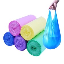 100 Count 4 Gallon Trash Bags, Small Colorful Garbage Bags with Handle for Ho...