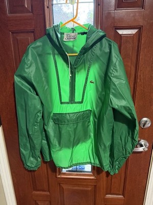 Vintage IZOD Lacoste Pullover Jacket Mens Large Hooded Windbreaker 80s