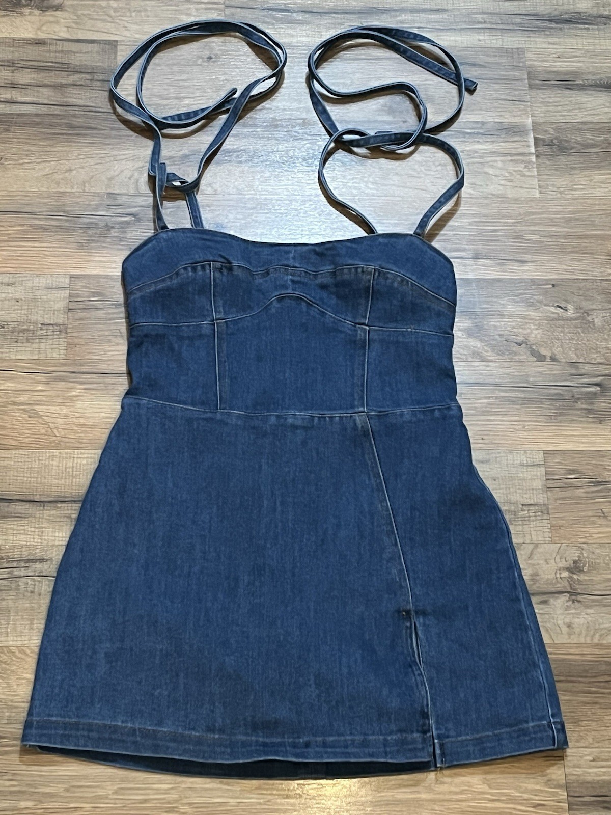 Sky To Moon Chic Blue Denim Mini Dress Size S Y2K Style