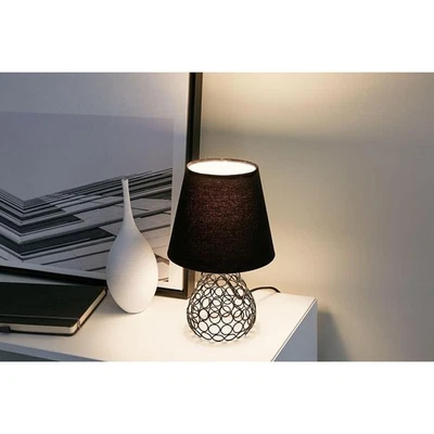 Paulmann Tischleuchte Lampe Black Brilliance Schwarz Textil max 20W E27 Schalter - Bild 1 von 4