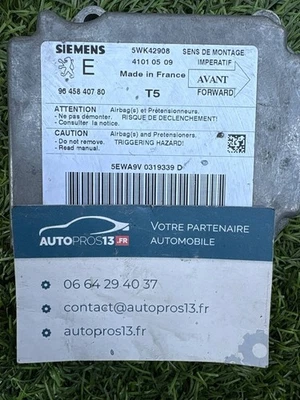 CALCULATEUR D'AIR BAG BOITIER AIRBAG VIERGE PEUGEOT 307 9645840780 5WK42908 - Photo 1/4