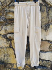 L Tan Faux Leather Cargo Jogger Signature 8 Fashion Womens Pants