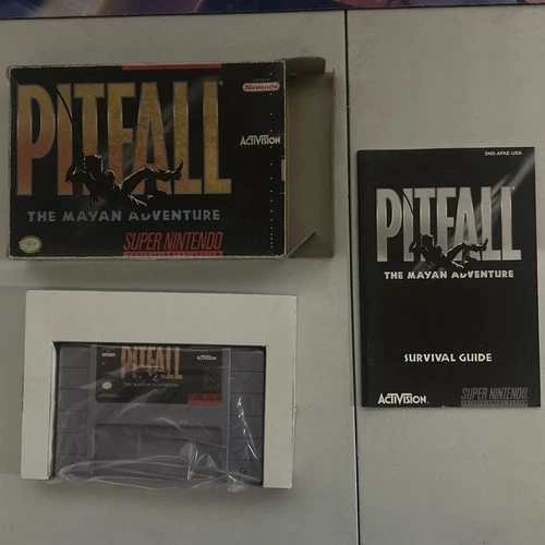 Pitfall: The Mayan Adventure Super Nintendo SNES CIB game manual box