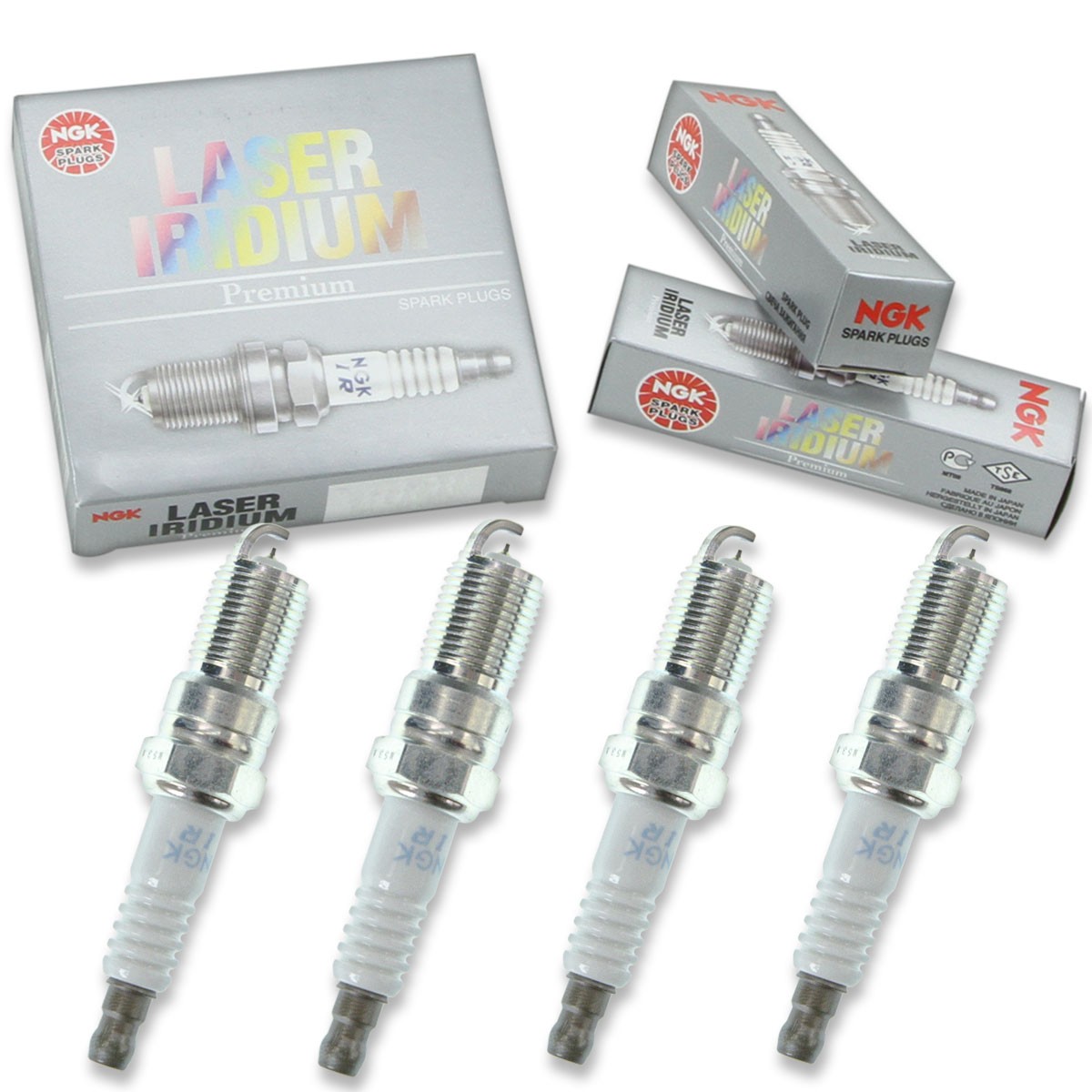 4 pcs NGK Laser Iridium Spark Plugs for 1984-1993 Mercedes-Benz 190E 2.3L - bz