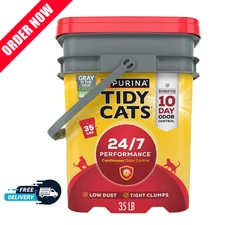Purina Tidy Cats 24/7 Clumping Cat Litter, Low Dust, Deodorizing, 35 lb. Pail