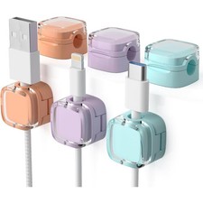 6 Pack Magnetic Cord Organizer Cable Clips - Adjustable Under Desk Cable