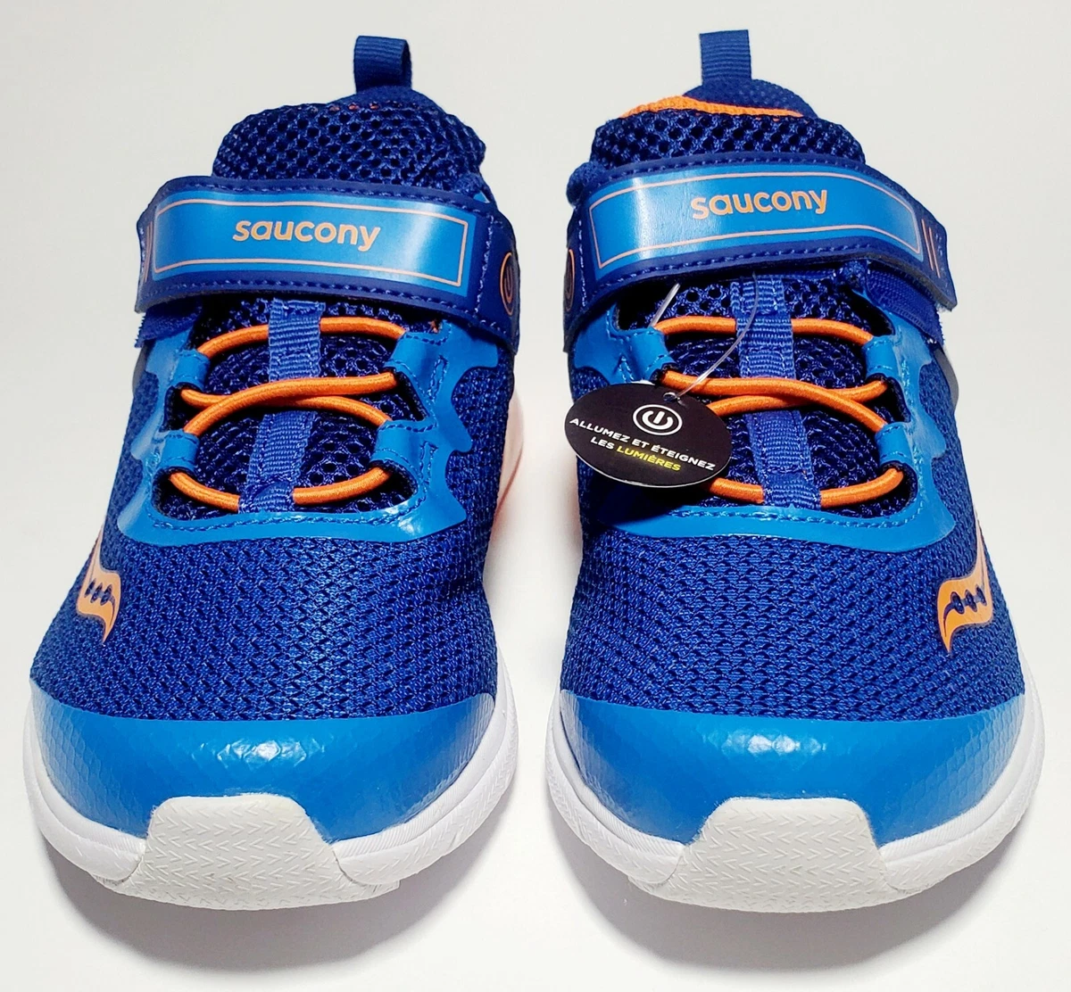 Saucony Kid s Flash Glow A C Light Up Sneaker Shoes Blue Orange