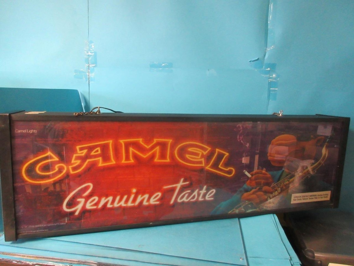 Rare Camel Joe Genuine Taste Floyd & Sax Light Up Sign 14”x48