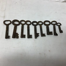 9 Vintage Barrel Keys Secure Lever
