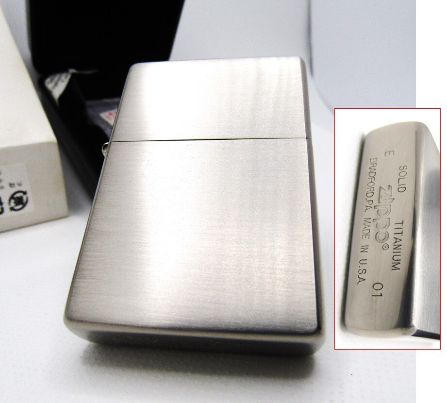 Pure Solid Titanium Satin Zippo 2001 MIB Rare | eBay