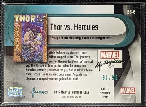 2016 Marvel Masterpieces Battle Spectra Gems BS-6 Hercules Vs Thor #96/99 - Picture 2 of 2