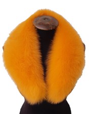 COLLO PELLICCIA di VOLPE ARANCIO FOURRURE de RENARD silver FOX LIGHT arancio