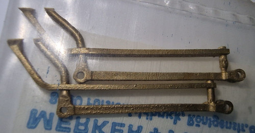 M+F Merker Fischer Nº 6029 Par de barras oscilantes para T 14 de latón nuevo embalaje original | Zustand: Neu