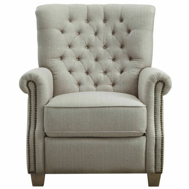 grey tufted recliner