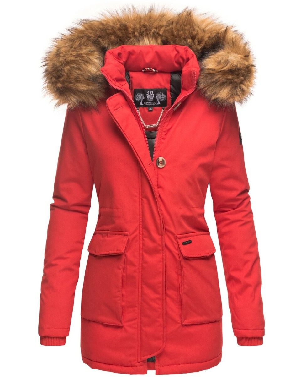 Navahoo Damen Parka Weinrot Navahoo Damen Winter Jacke Baumwoll