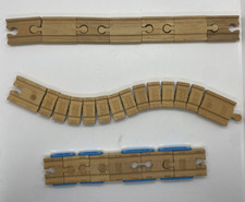 Wooden Train Track Adjustable Adapters Bendable Rail Brio Thomas Compatible