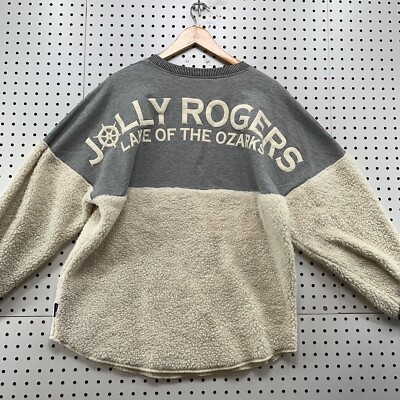 Jolly Rogers Lake Of Ozark Sherpa Spirit Sweatshirt Mens Medium Gray 23x28