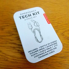 Kikkerland Emergency 4 Piece Tech Kit In Tin
