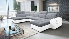 Großes Sofa Couch U-Form Ecksofa mit Bettfunktion PAGANI VI verschiedene Farben