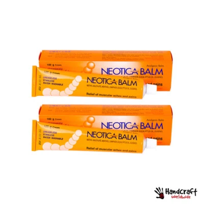 2 x 100g NEOTICA Balm Analgesic Pain Ache Relief Cream Sprain Arthritis Muscular