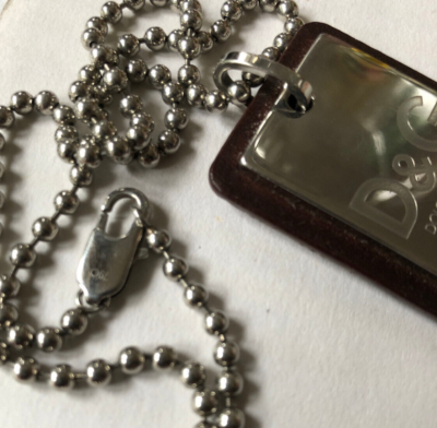 Dolce & Gabbana D&G pendant dog tag on ball chain vintage 2003