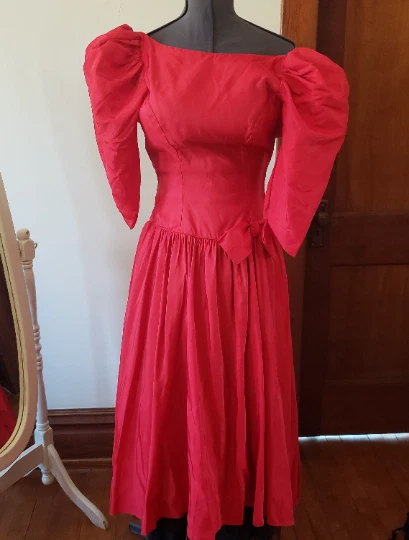 Викторианское платье вестерн салон девочка костюм винтажный 80-х платье кружева перчатки корсет - Изображение 2 из 4