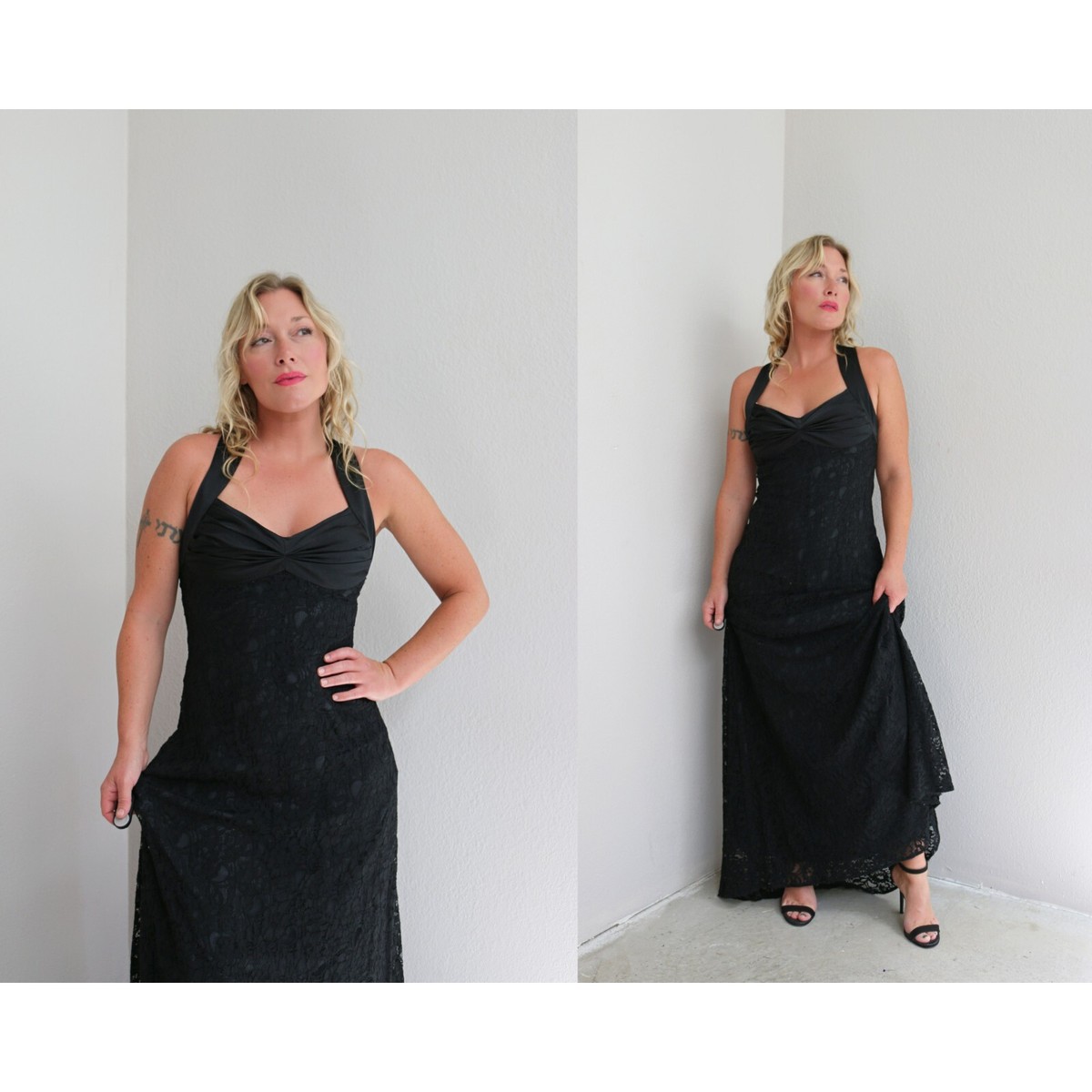 Calvin Klein Black Lace Formal Lace Gown in Women's Size Small 4 ~ Wedding  Guest