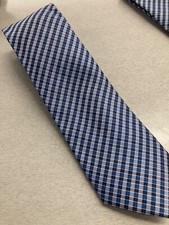 The Men's Store Bloomingdale's 100 Silk Blue summer check tie