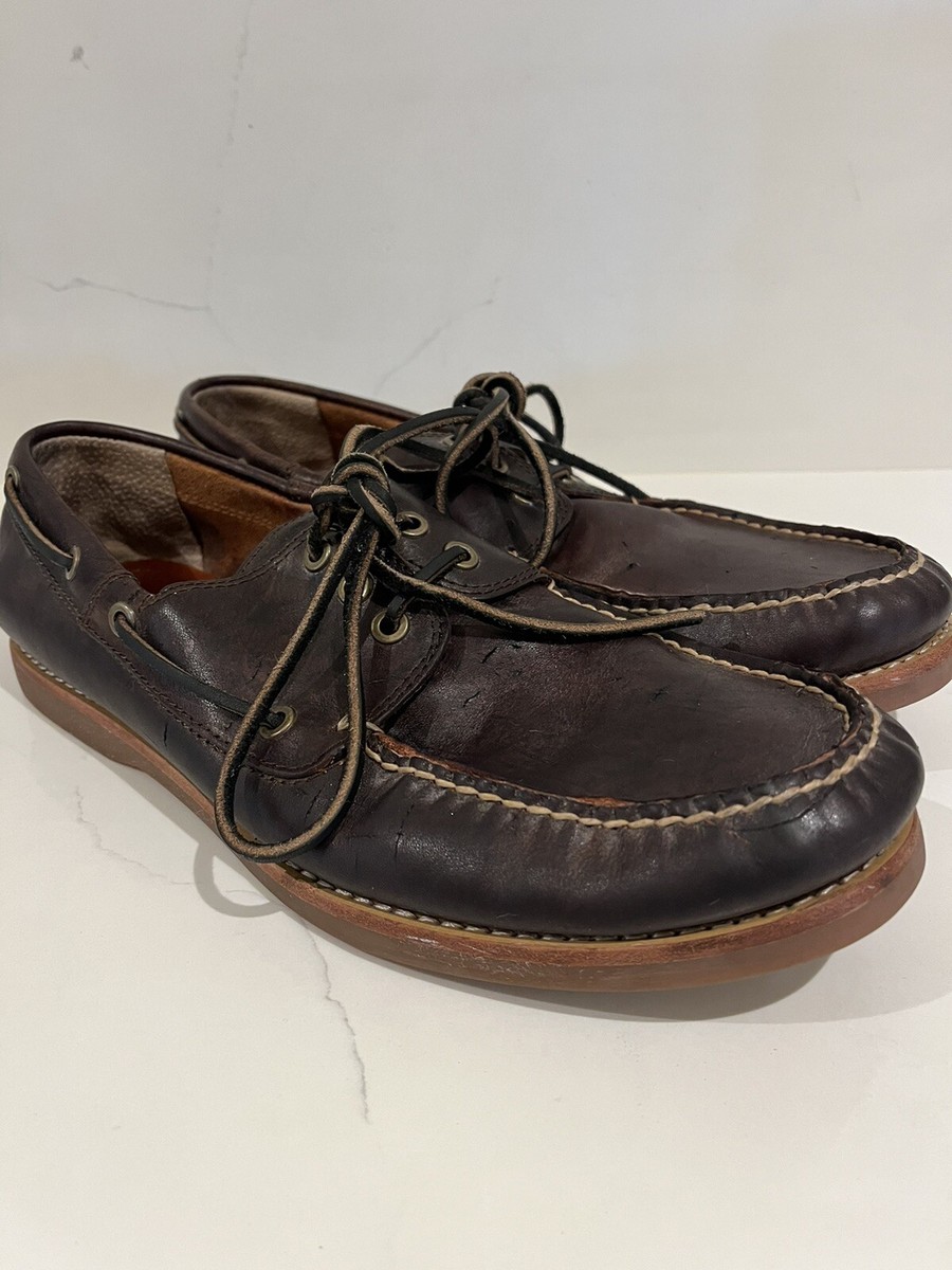 FRYE Sully Boat Loafers Brown Leather Slip On Casual Classic Shoes Mens Size 10 Frye Men main image 4
