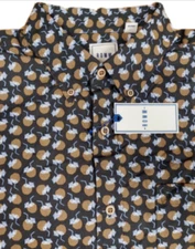 ROWM Men's Short Sleeve Big Dot Shirt Cotton Black size L