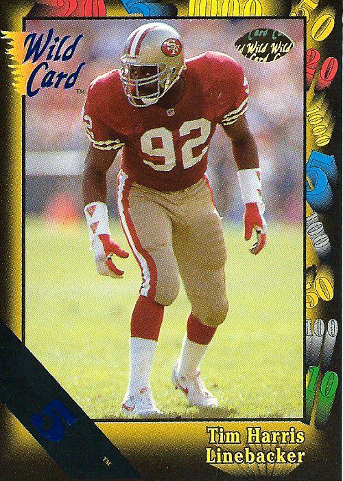 Tim Harris 1991 91 Wild Card "5 Stripe" #120 San Francisco 49'ers - Shipping