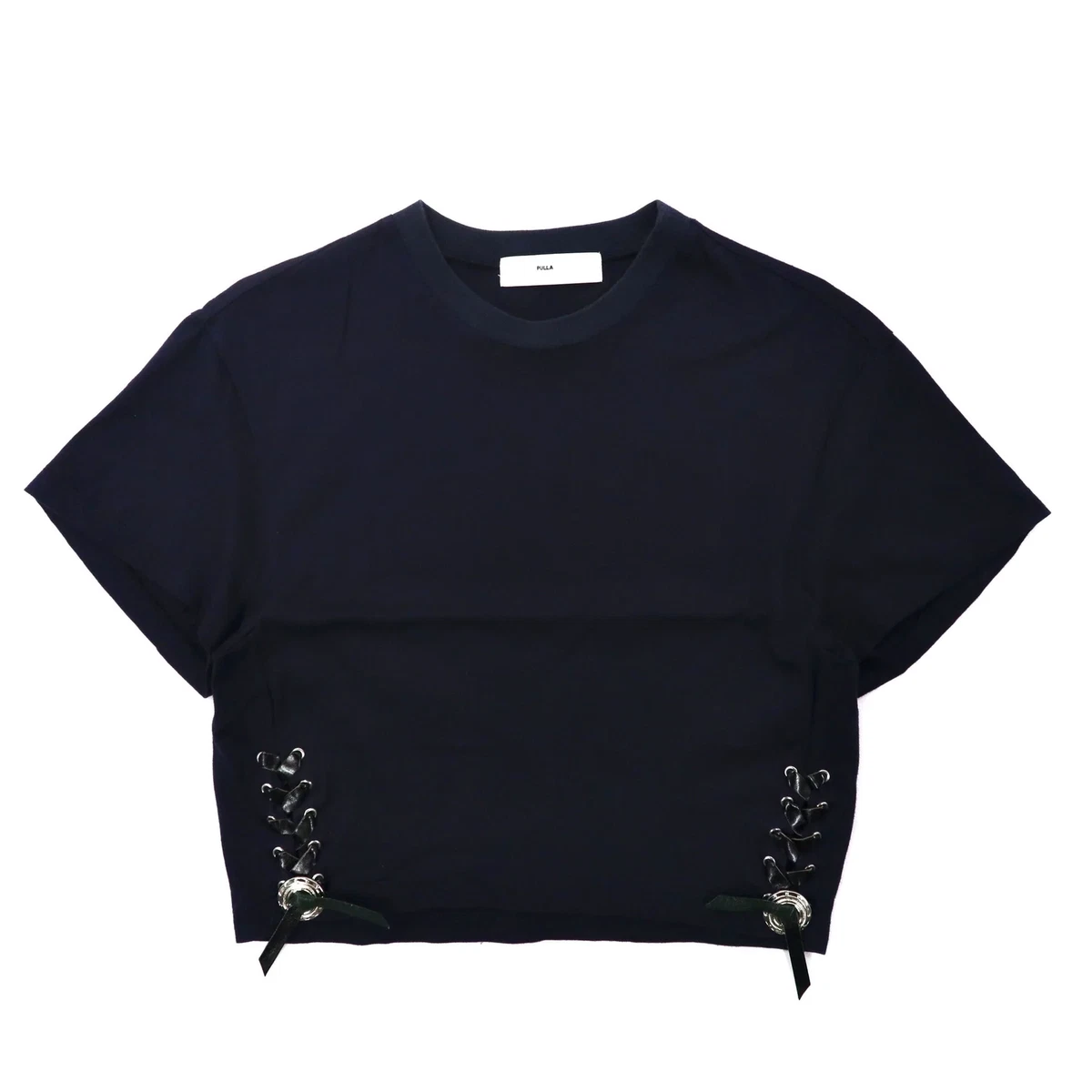 TOGA PULLA Lace-up T-shirt 38 Navy Cotton TP61-JK504 Japan MADE