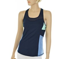 FILA SPORT Women's SMALL Colorblock NAVY SPORT TANK Top MESH RACERBACK Wicking