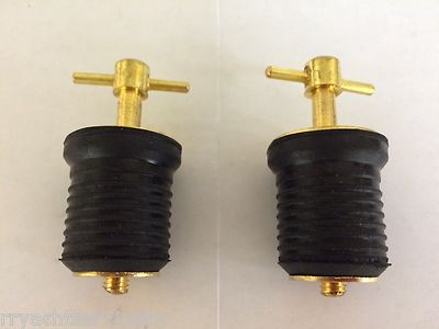 DRAIN PLUGS BRASS SEACHOICE 2 PAC 18801 TWIST TYPE 1'' DRAINS MARINE BOAT PARTS