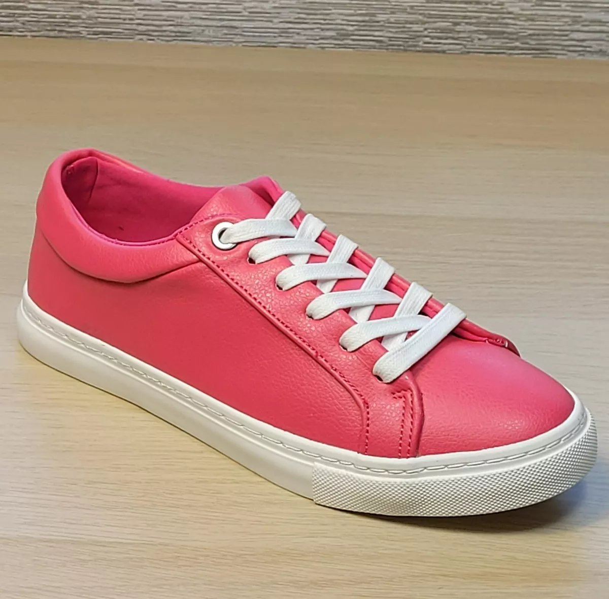 M S Womens LACE UP TRAINERS Size 4.5 PINK eBay