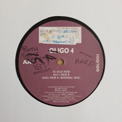 Oligo Oligo 4 12 Inch Vinyl Record 1997 UK Electronic Techno