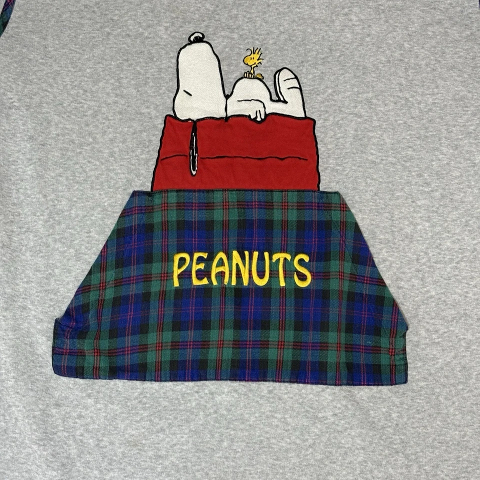 Camisa de Noche Gris Peanuts Collection Snoopy Woodstock Bolsillo Frontal Grande De Colección Foto 3 de 4